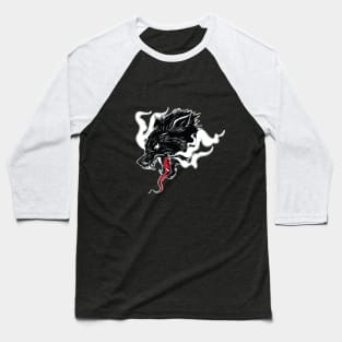 Black Alpha Wolf Baseball T-Shirt